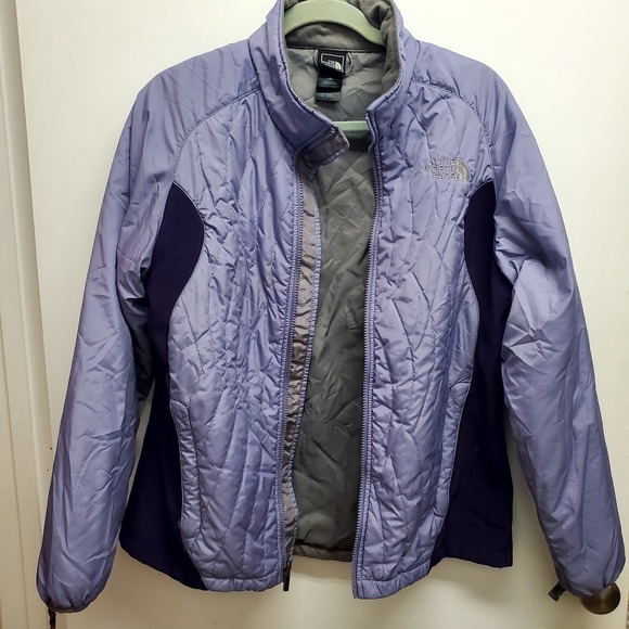 The North Face Womens Purple Color Block‎ Quilted Jacket Liner Size L Vintage - Picture 3 of 7